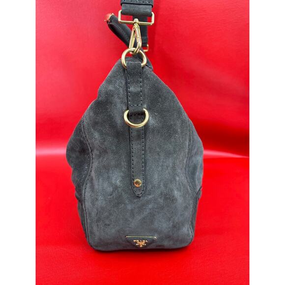 Prada Grafite Scamosciato Jumbo Spacious Brown Suede Shopping Overnight Tote Bag - Picture 4 of 16